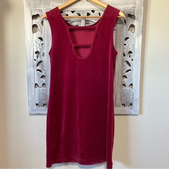 Juicy Couture Raspberry Velour Button Tank Mini Dress - Picture 2 of 5